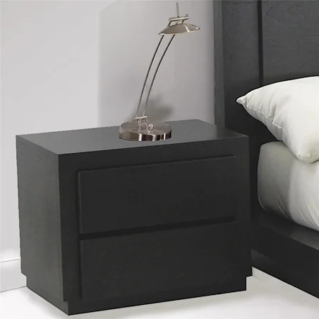 Contemporary 2 Drawer Nightstand